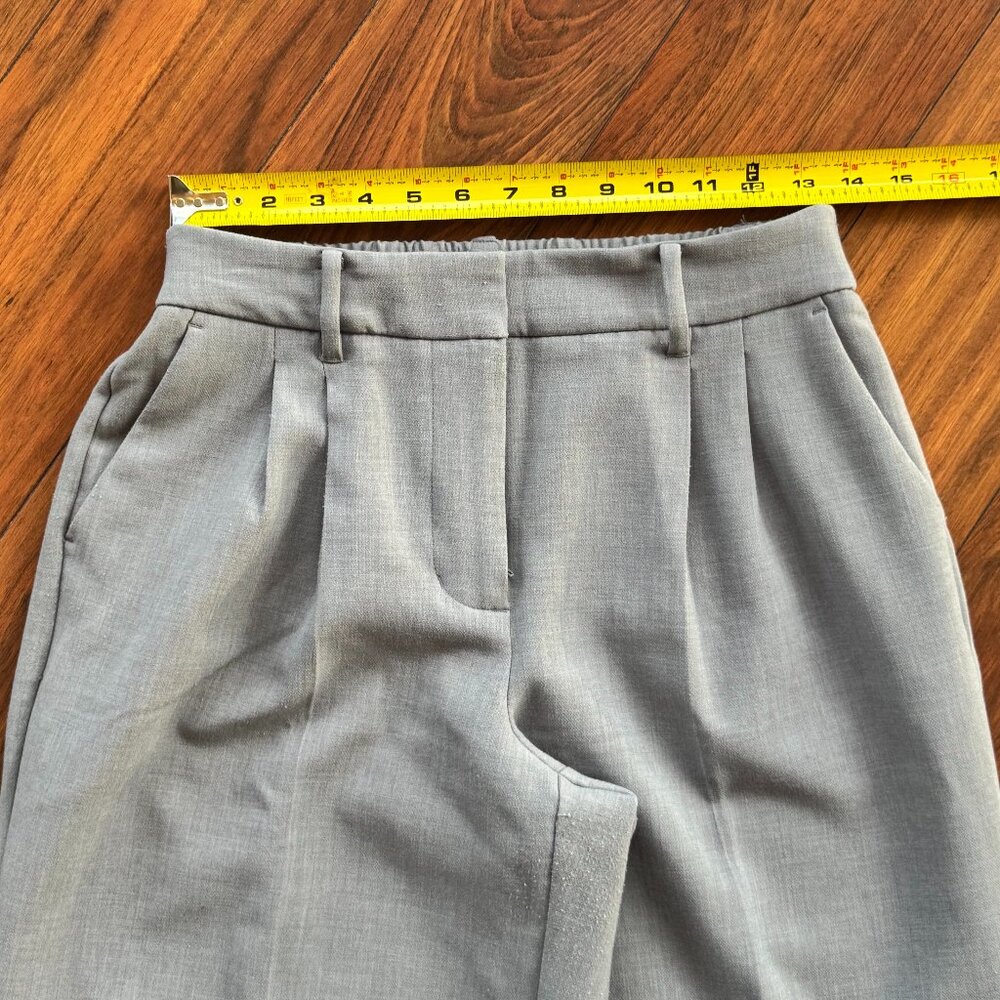 Nine West Grey Wide-Leg Pleated Slacks – Elastic Back